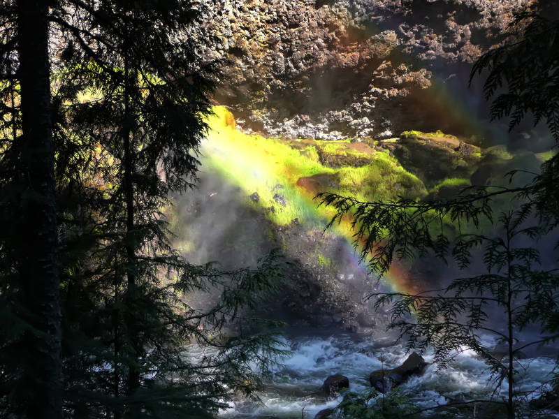 Rainbow in the Moul Falls Canyon